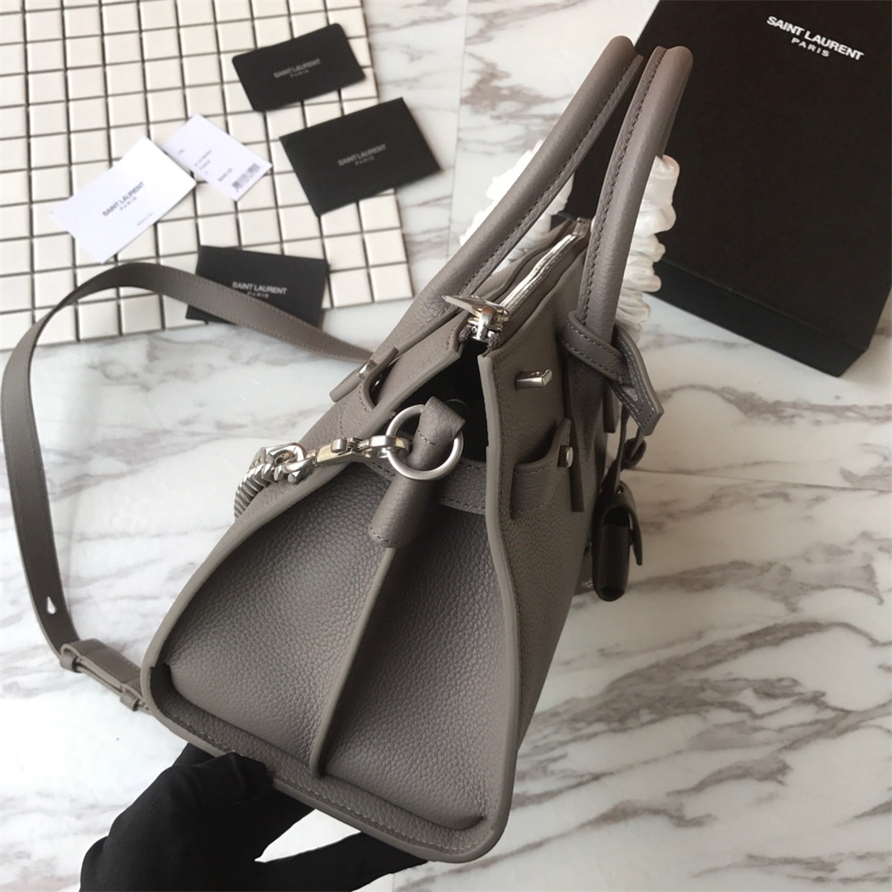 Y*L SAC DE JOUR BABY IN GRAINED LEATHER GREY