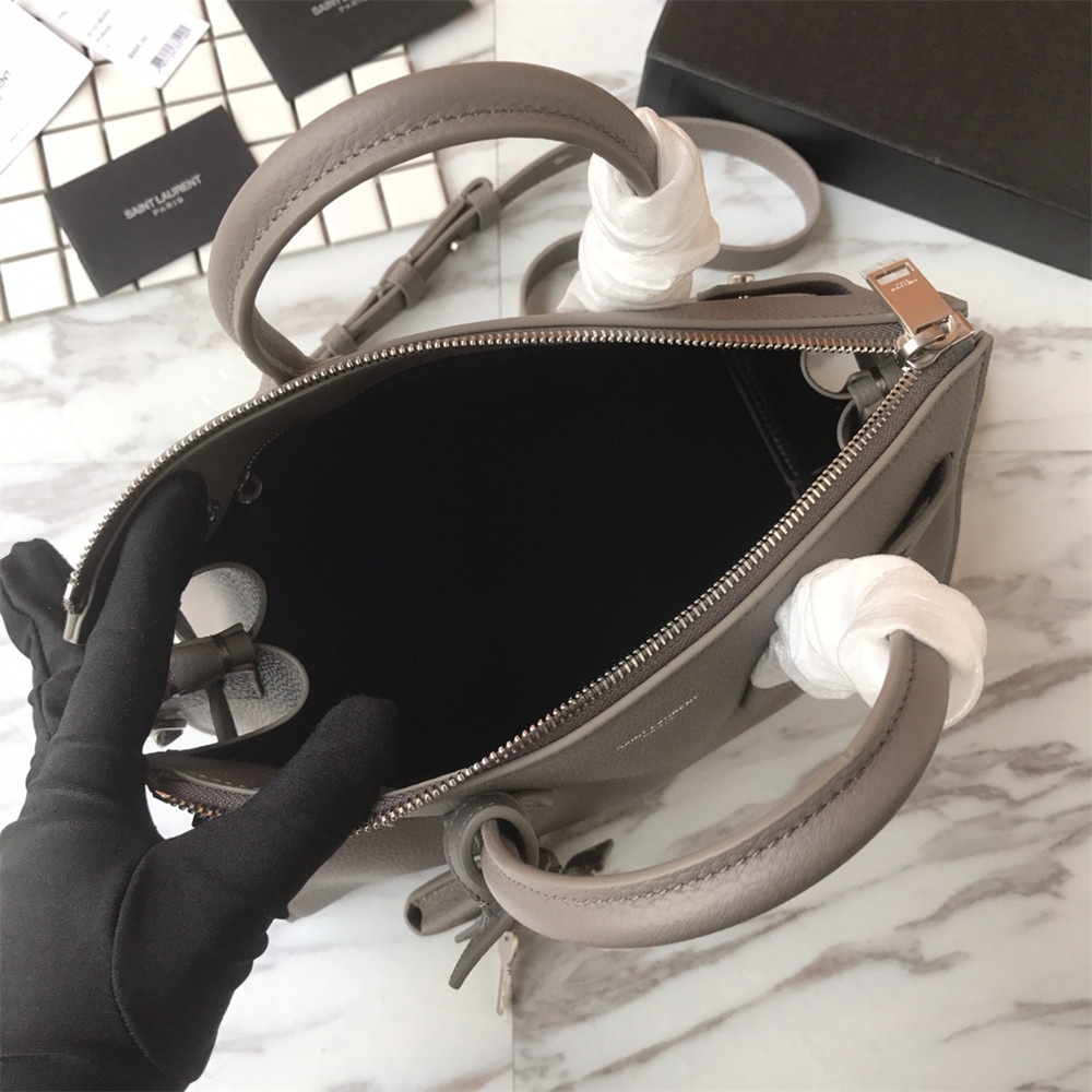 Y*L SAC DE JOUR BABY IN GRAINED LEATHER GREY