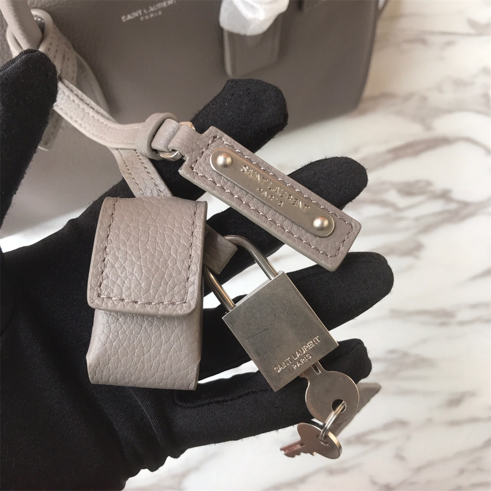 Y*L SAC DE JOUR BABY IN GRAINED LEATHER GREY