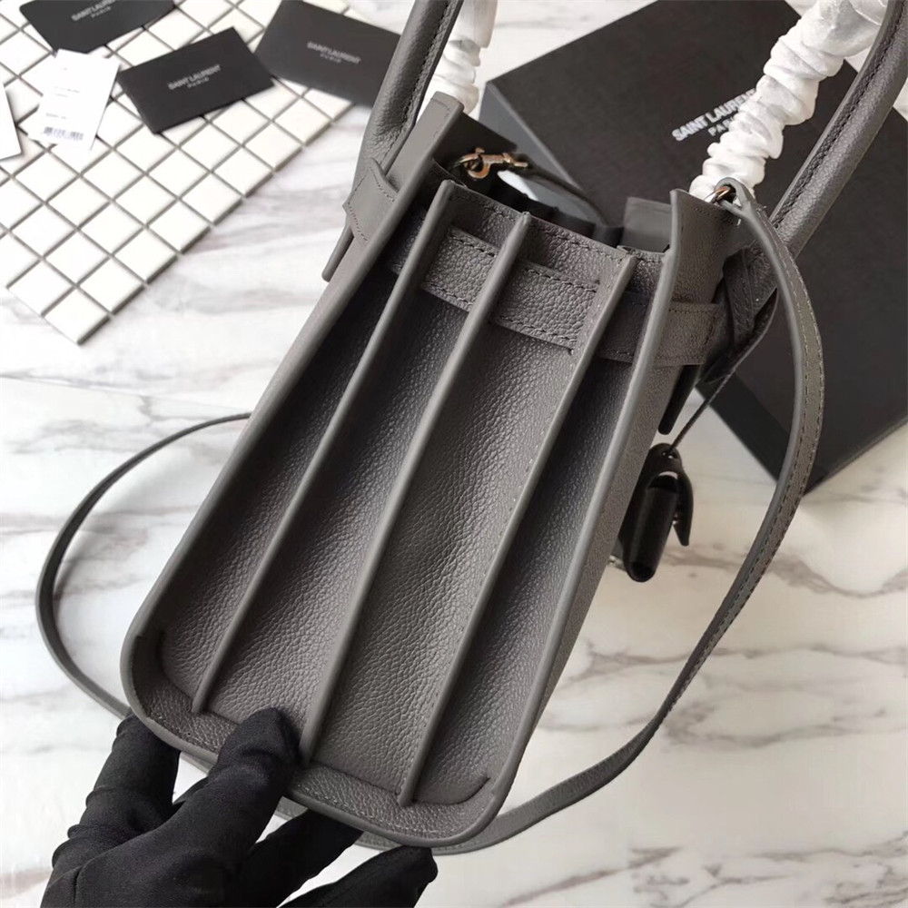 Y*L SAC DE JOUR BABY IN GRAINED LEATHER GREY