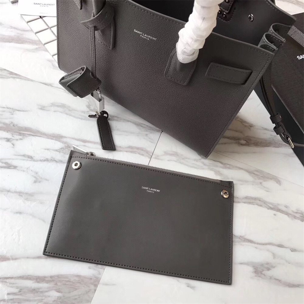 Y*L SAC DE JOUR BABY IN GRAINED LEATHER GREY