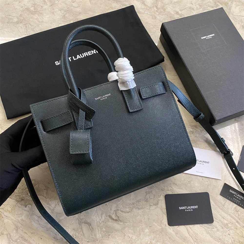 Y*L SAC DE JOUR NANO IN GRAINED LEATHER GREEN