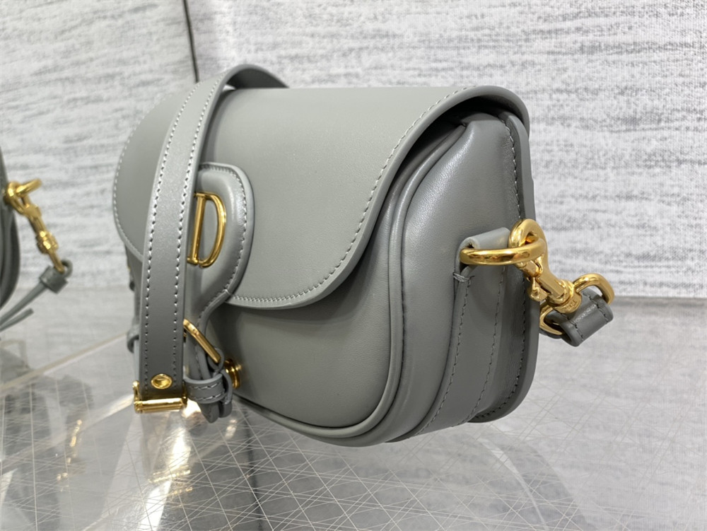 D*0r BOBBY EAST-WEST BAG Latte Box Calfskin Grey