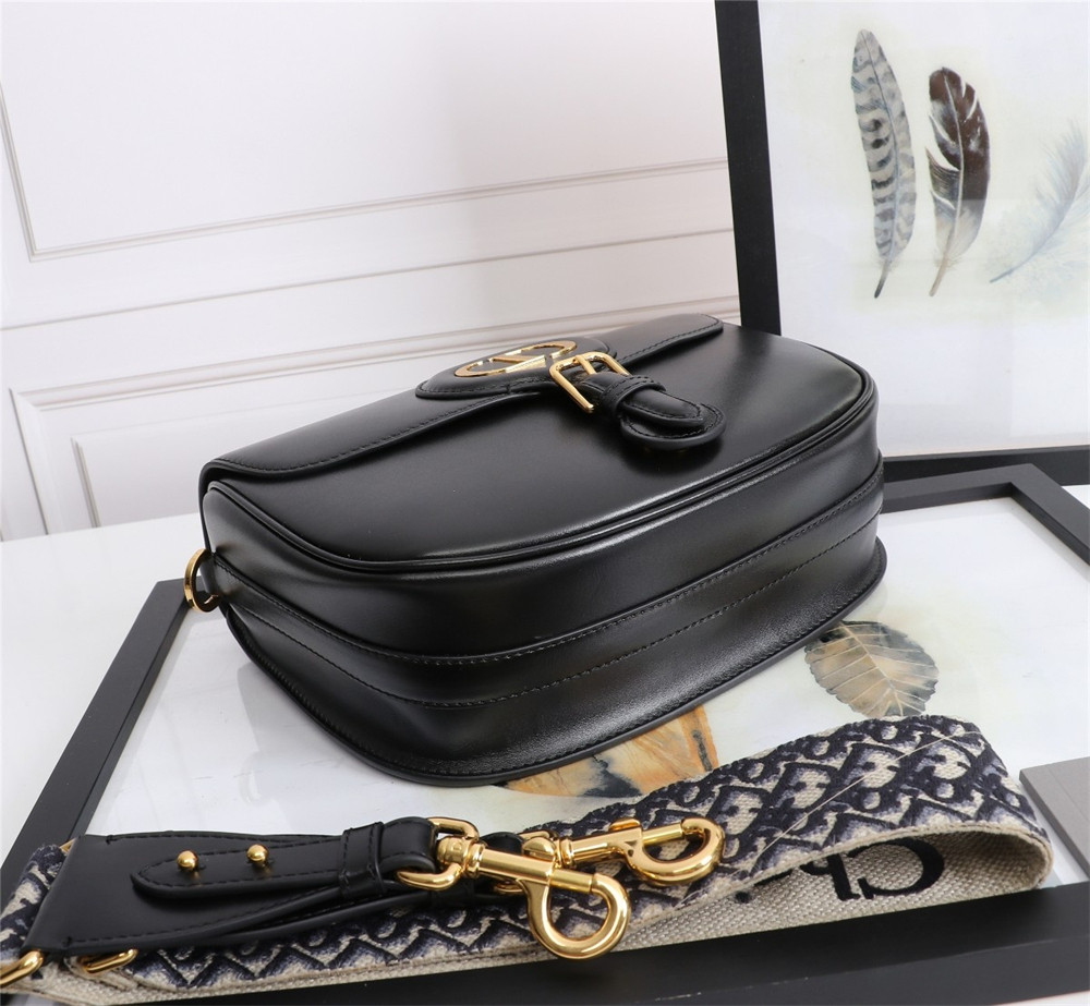 LARGE D*0r BOBBY BAG Black Box Calfskin