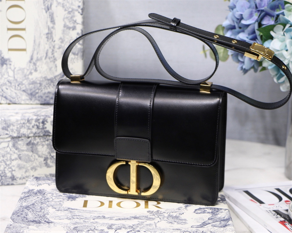 D*0r 30 MONTAIGNE CHAIN BAG SHINY BLACK