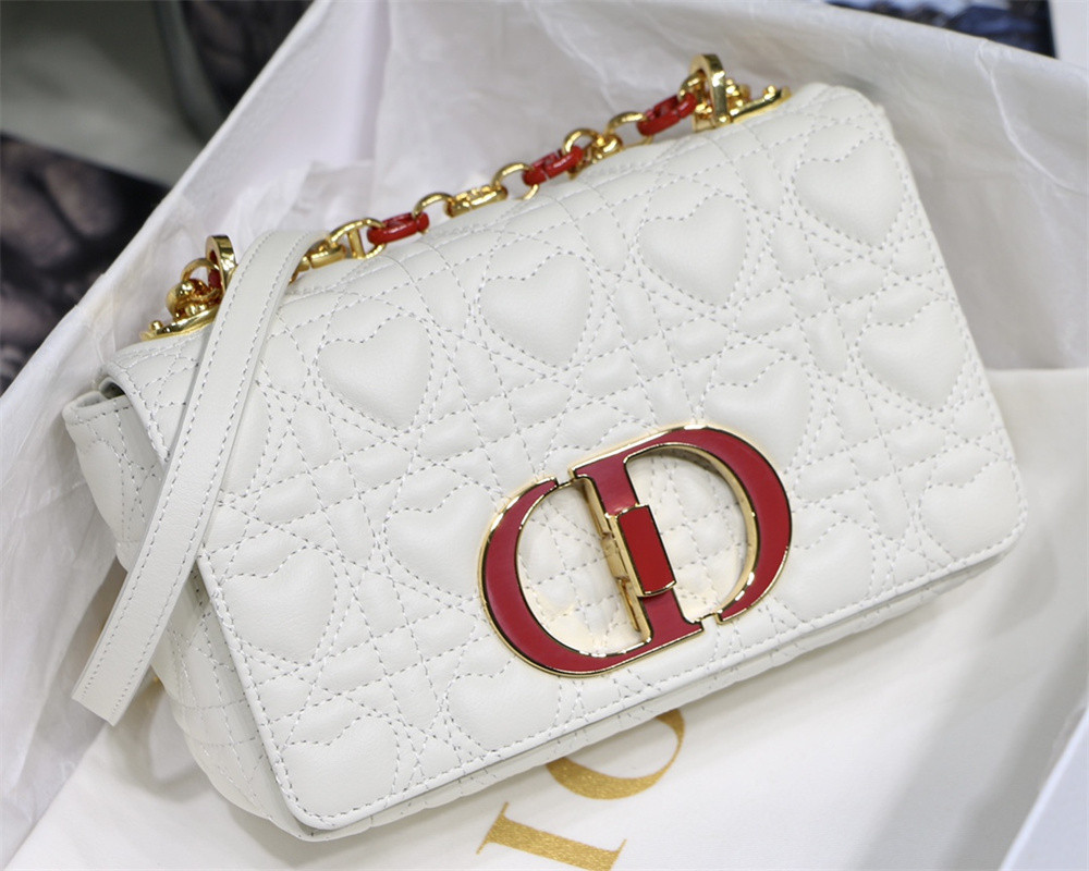 SMALL D*0r CARO BAG amour Ivory 20 x 12 x 7 cm