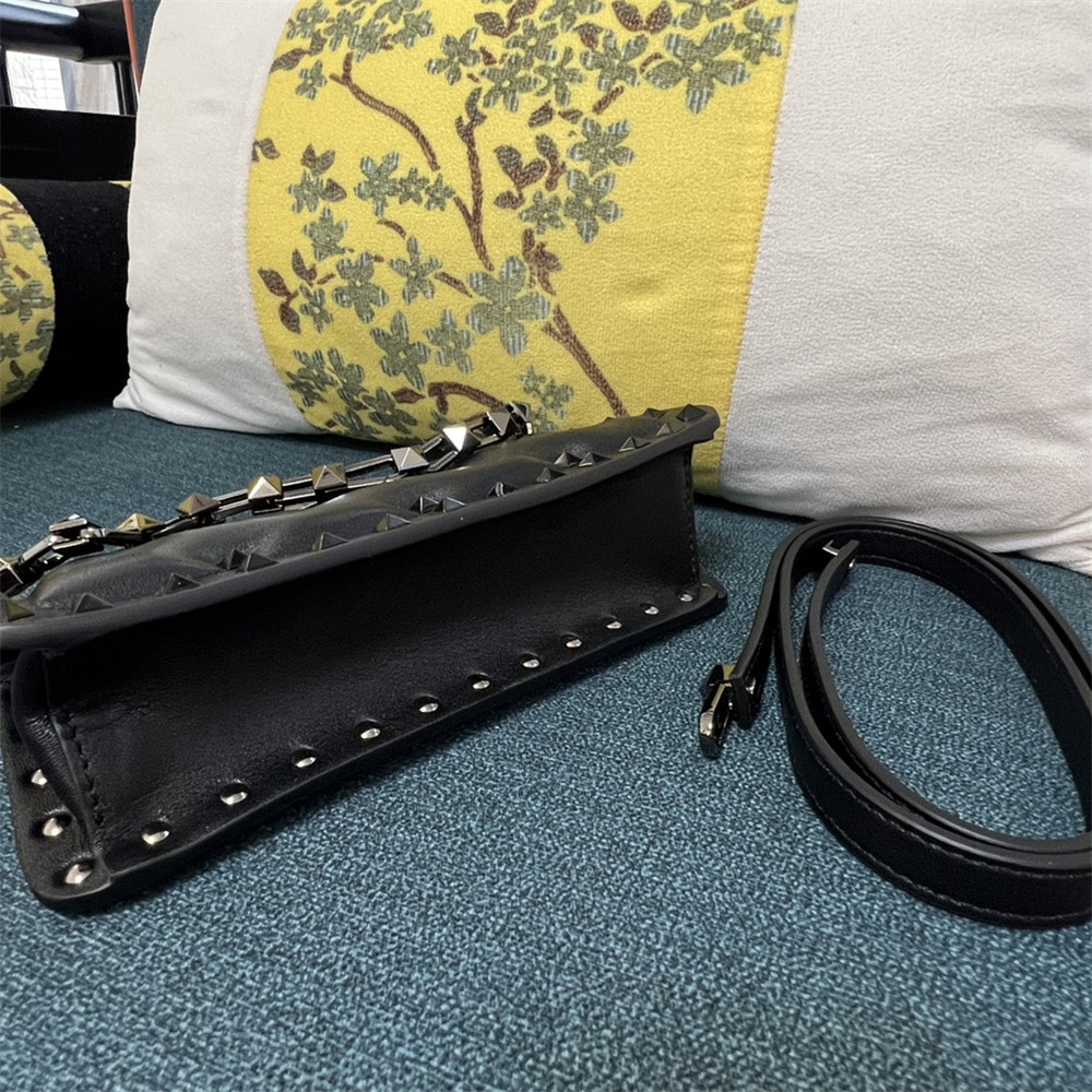 va*t*no GARAVANI SMALL ROCKSTUD PADDED NAPPA HANDBAG BLACK
