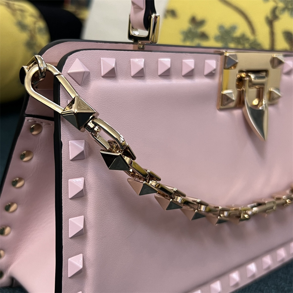 va*t*no GARAVANI ROCKSTUD23 smooth calfskin handbag Pink