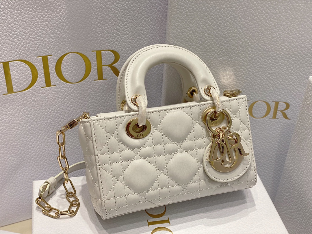 D*0r MINI LADY D-JOY BAG White 16 x 9 x 5 CM