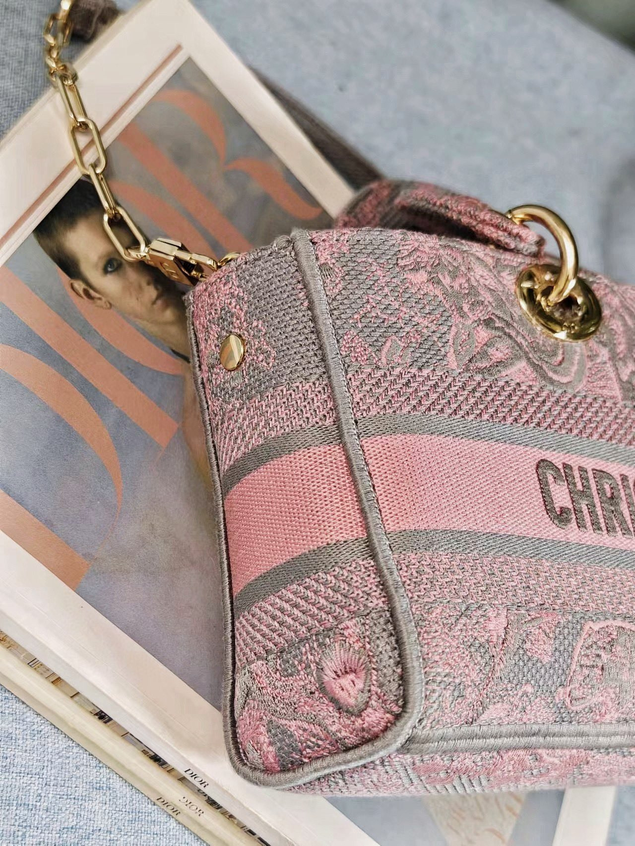 D*0r MEDIUM LADY D-JOY BAG PINK