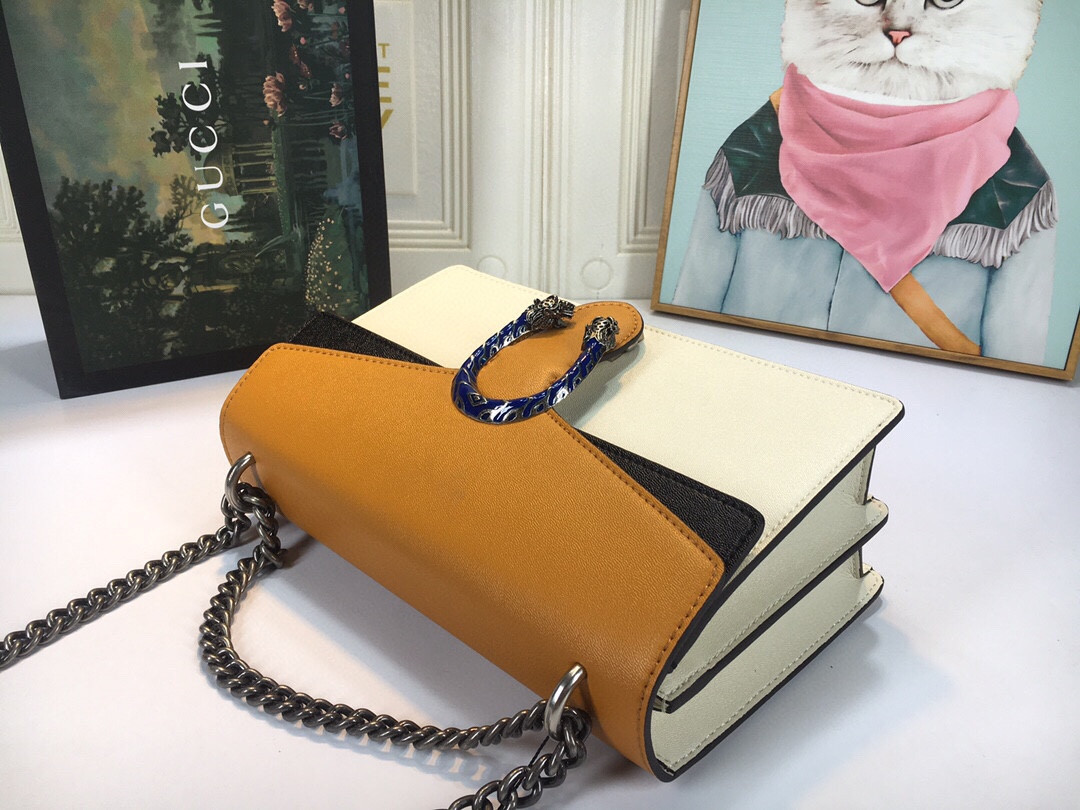 G*u*i DIONYSUS SMALL SHOULDER BAG WHITE 11"Wx7"Hx3.5"D