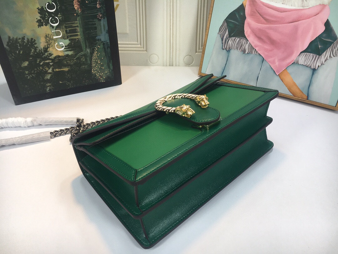 G*u*i DIONYSUS SMALL SHOULDER BAG GREEN 11"Wx7"Hx3.5"D