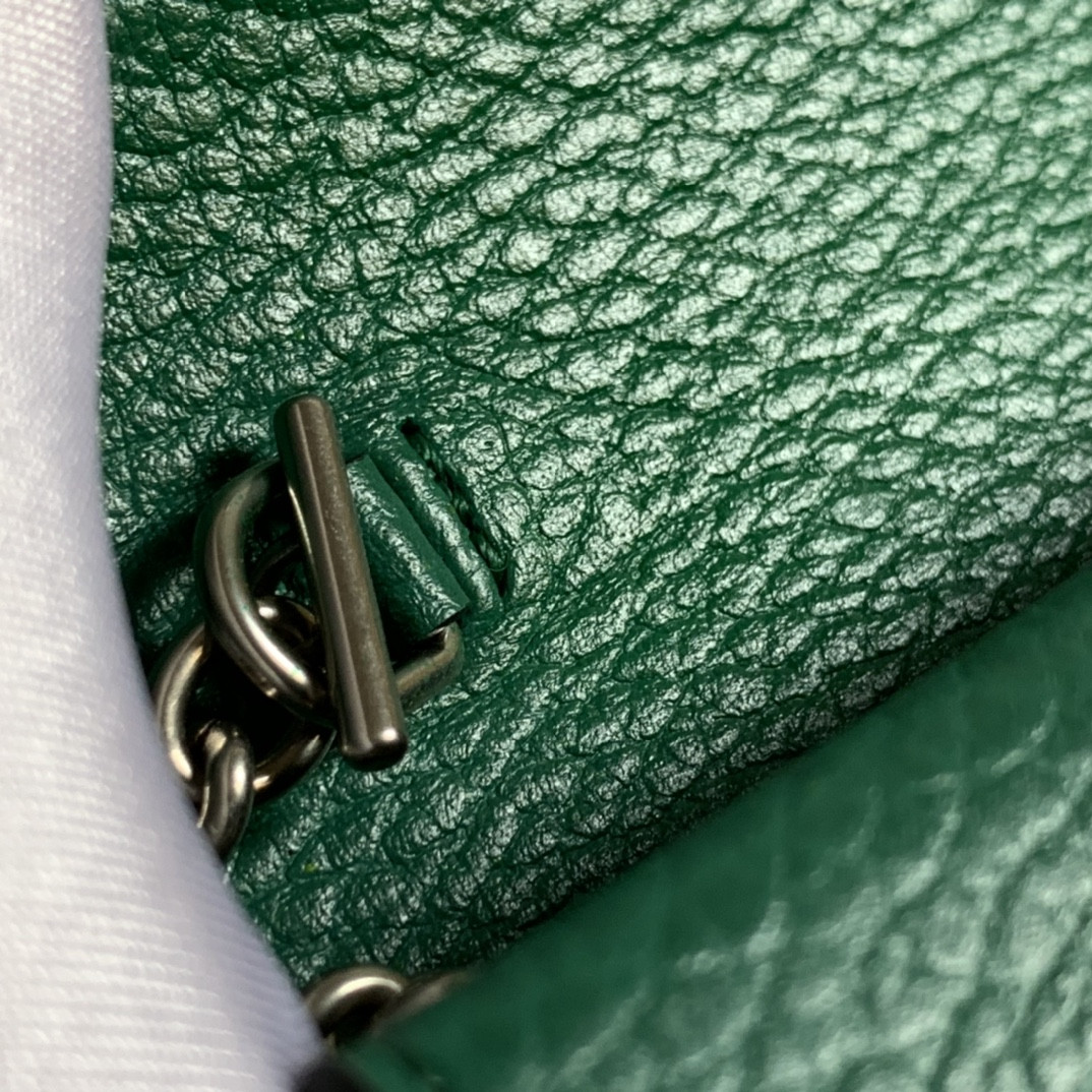 G*u*i DIONYSUS LEATHER S*pER MINI BAG GREEN 6.5"Wx3.9"Hx1.6"D