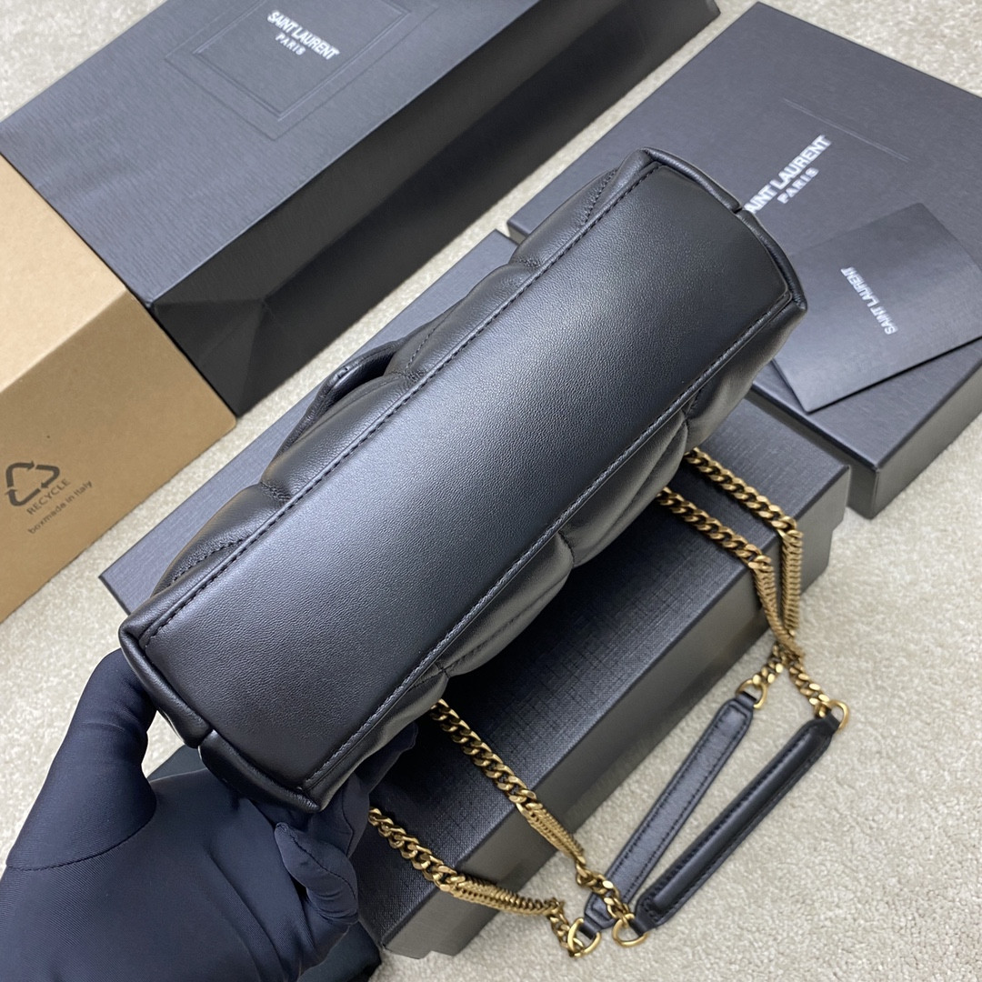 Y*L PUFFER IN LEATHER BLACK 23 X 15.5 X 5.8 CM