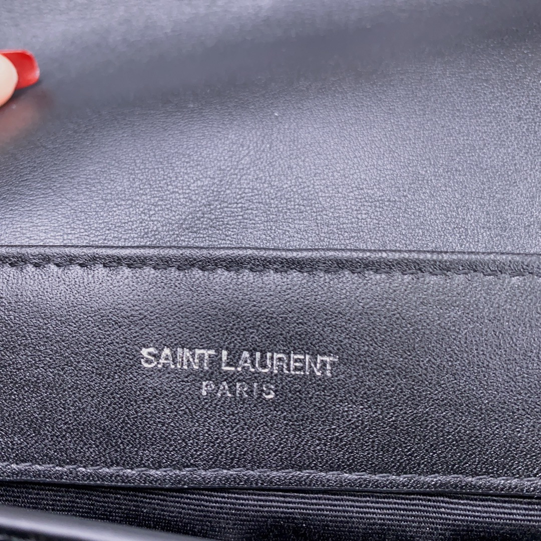 Y*L TOY LOULOU IN QUILTED LEATHER ALL BLACK 7.9 X 5.5 X 3 INCHES