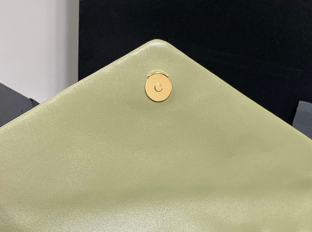 Y*L LOULOU MEDIUM IN QUILTED LEATHER GREEN 12.5 X 8.6 X 3.5 INCHES