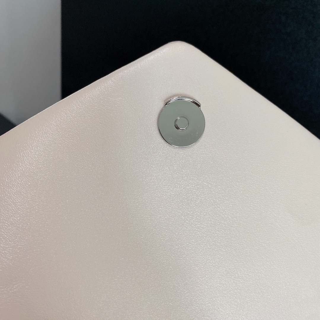 Y*L LOULOU MEDIUM IN QUILTED LEATHER BLANC VINTAGE SILVER 12.5 X 8.6 X 3.5 INCHES