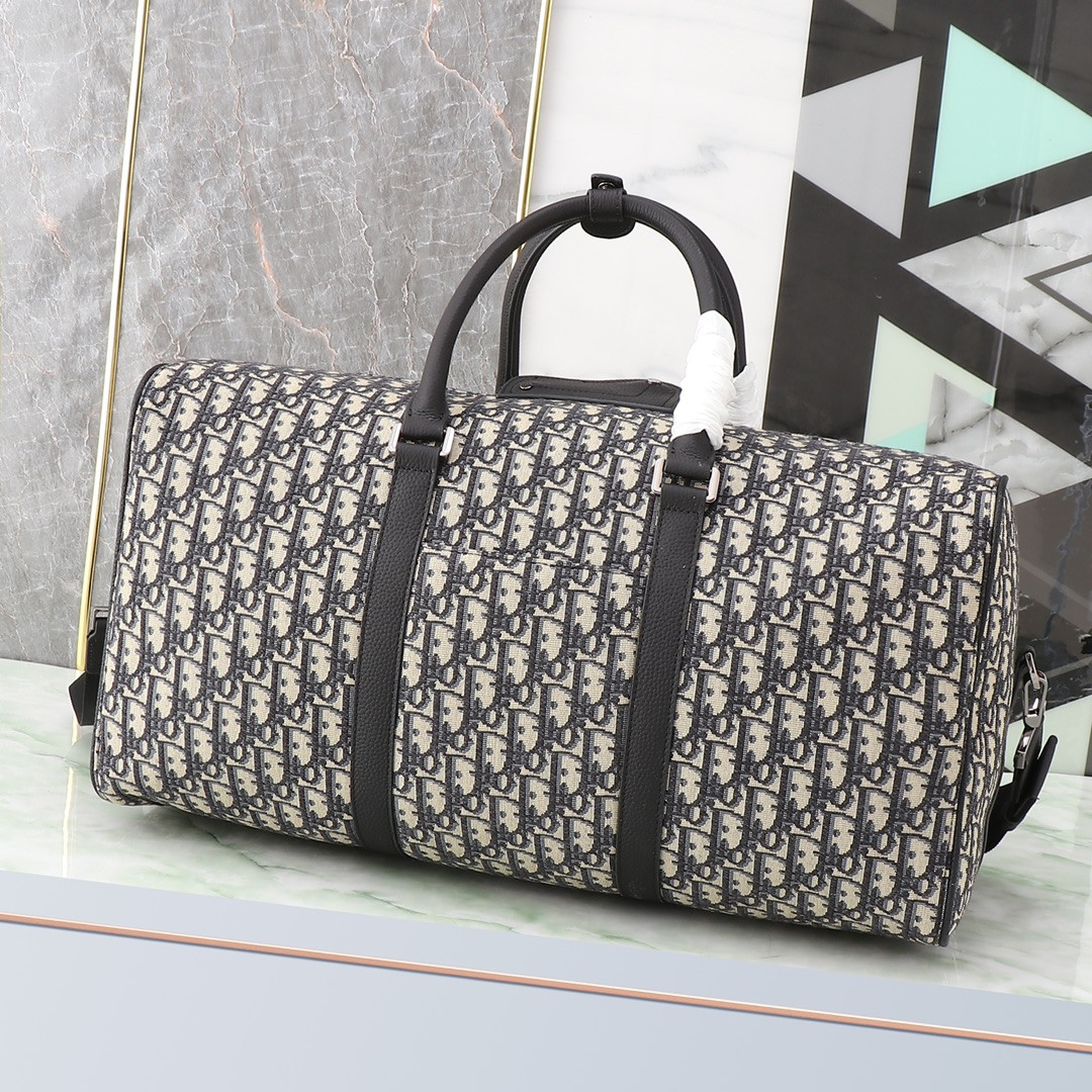 D*0r Lingot Bag Beige and Black D*0r Oblique Jacquard 50 x 25 x 21.5 cm