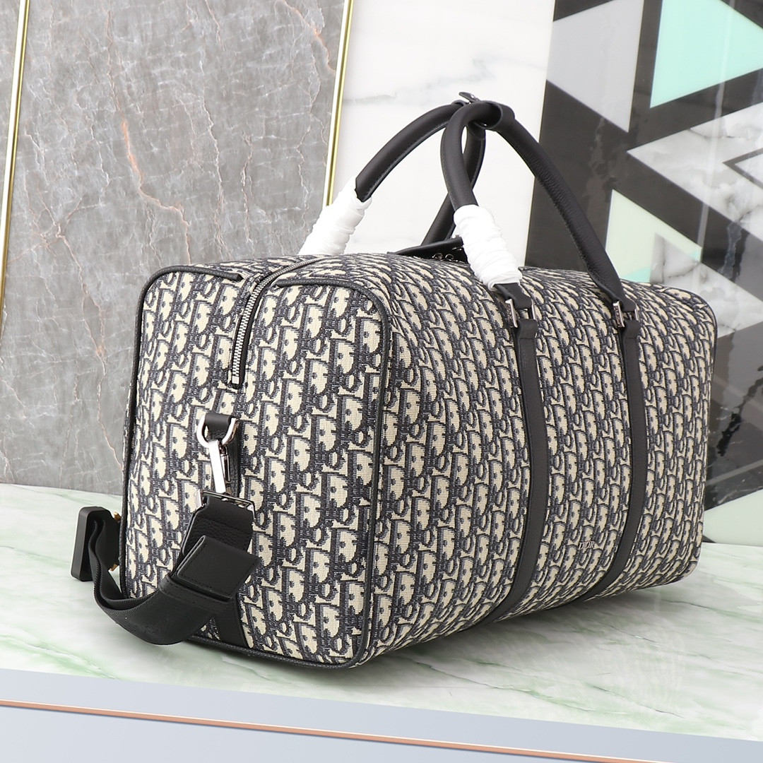 D*0r Lingot Bag Beige and Black D*0r Oblique Jacquard 50 x 25 x 21.5 cm