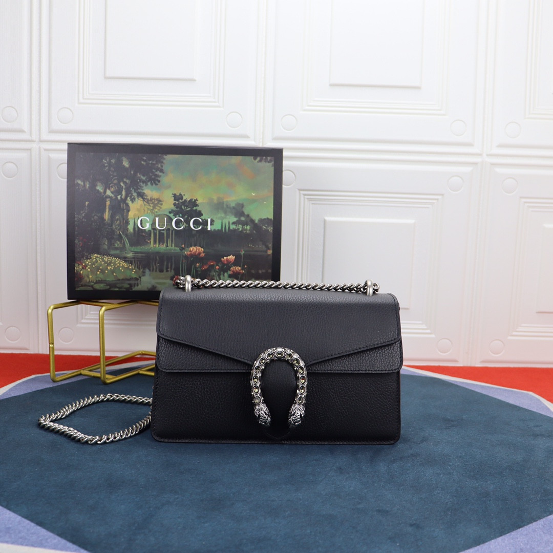 G*u*i DIONYSUS SMALL SHOULDER BAG BLACK 28x18x9cm