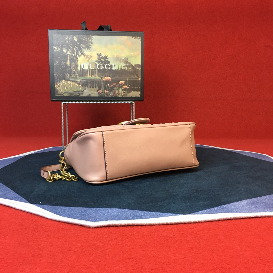 G*u*i GG MARMONT SMALL SHOULDER BAG PINK 10"W x 6"H x 3"D