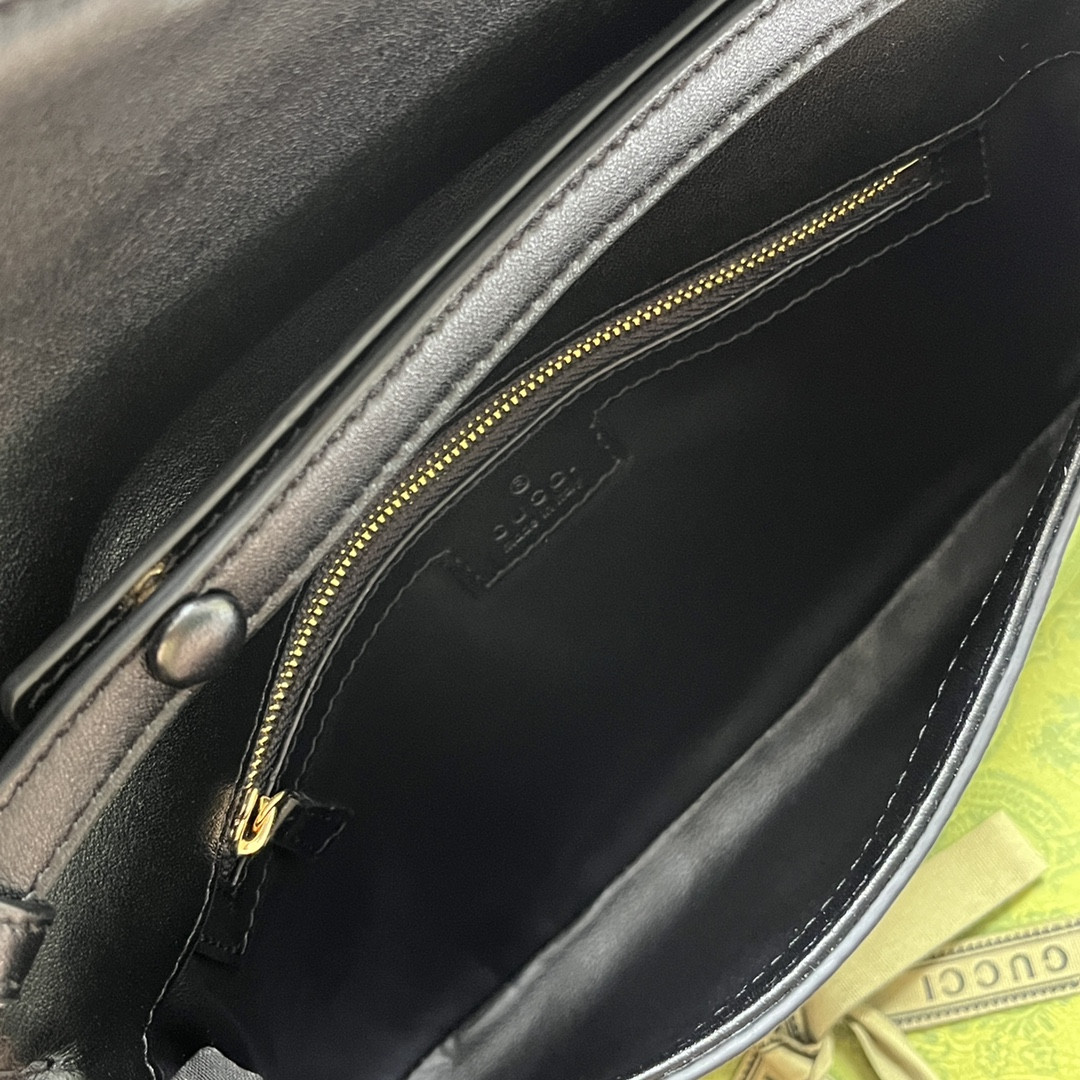 G*u*i BLONDIE SHOULDER BAG BLACK 11"W x 6.3"H x 1.6"D