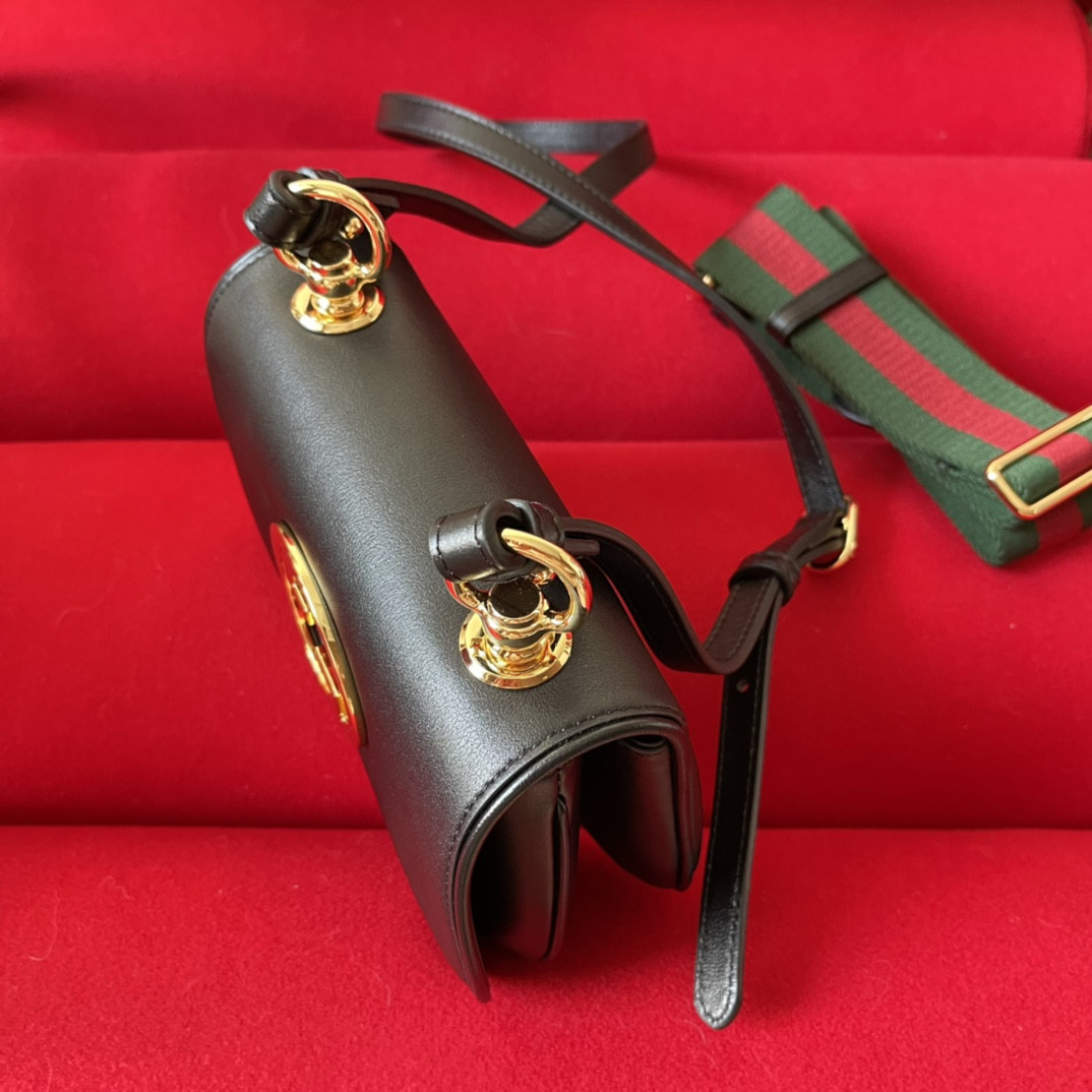 G*u*i BLONDIE MINI BAG BROWN 8.7"W x 5.1"H x 2.2"D