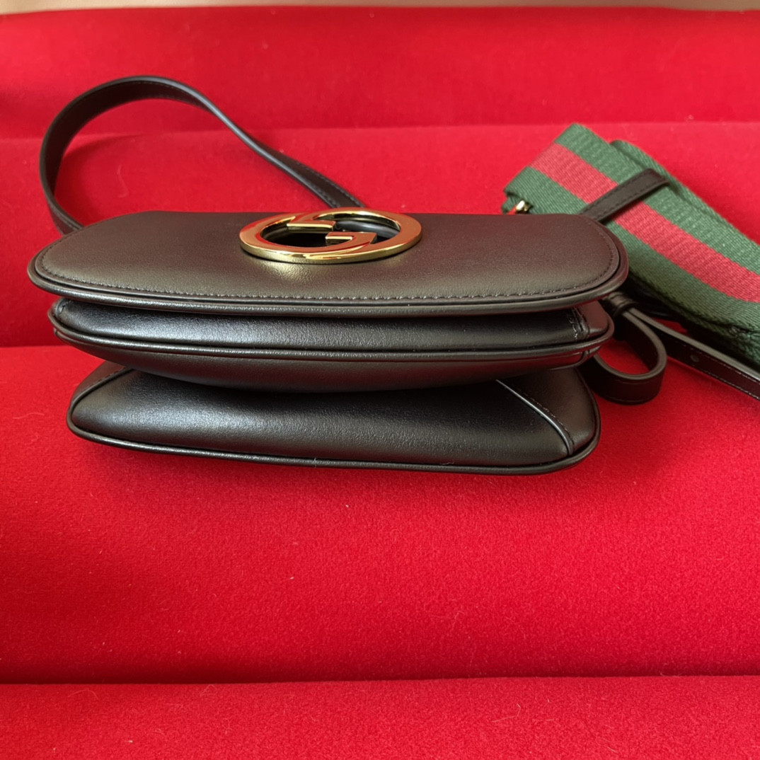 G*u*i BLONDIE MINI BAG BROWN 8.7"W x 5.1"H x 2.2"D