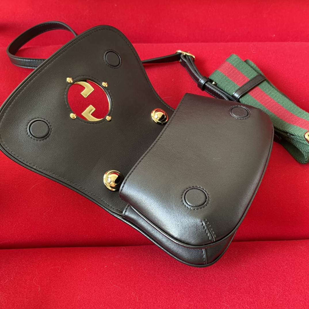 G*u*i BLONDIE MINI BAG BROWN 8.7"W x 5.1"H x 2.2"D