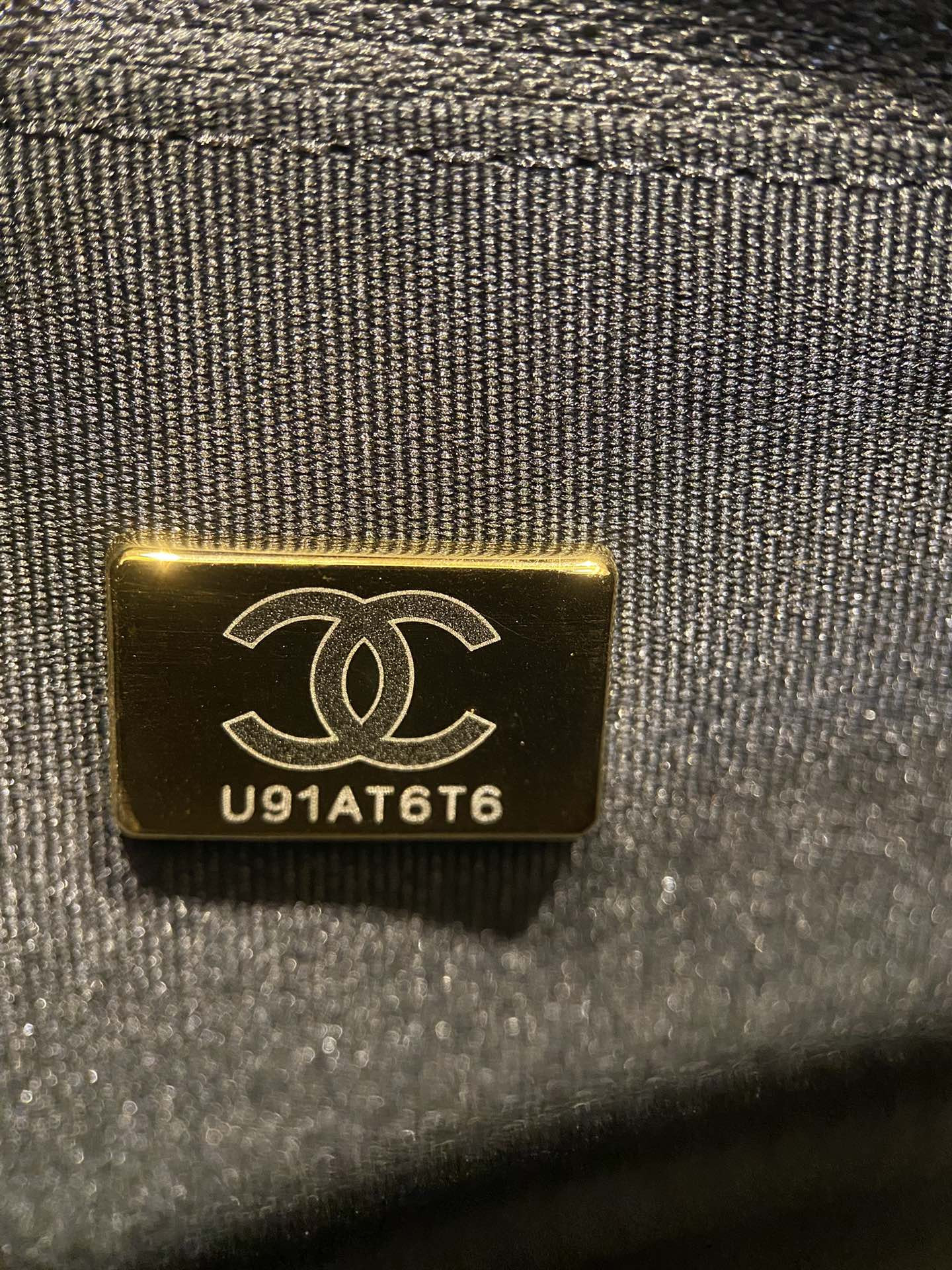 Ch*el CLASSIC WALLET ON CHAIN Rhinestone Handle BLACK 4.8 × 7.5 × 1.4 in