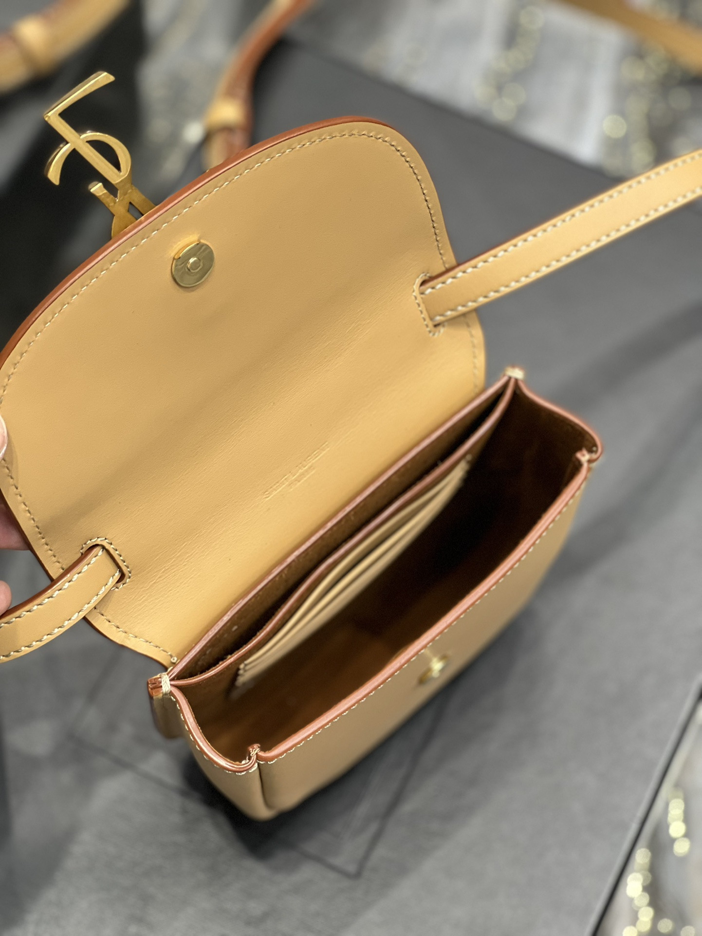 Y*L KAIA SMALL SATCHEL IN SMOOTH LEATHER 15x14x4.5cm