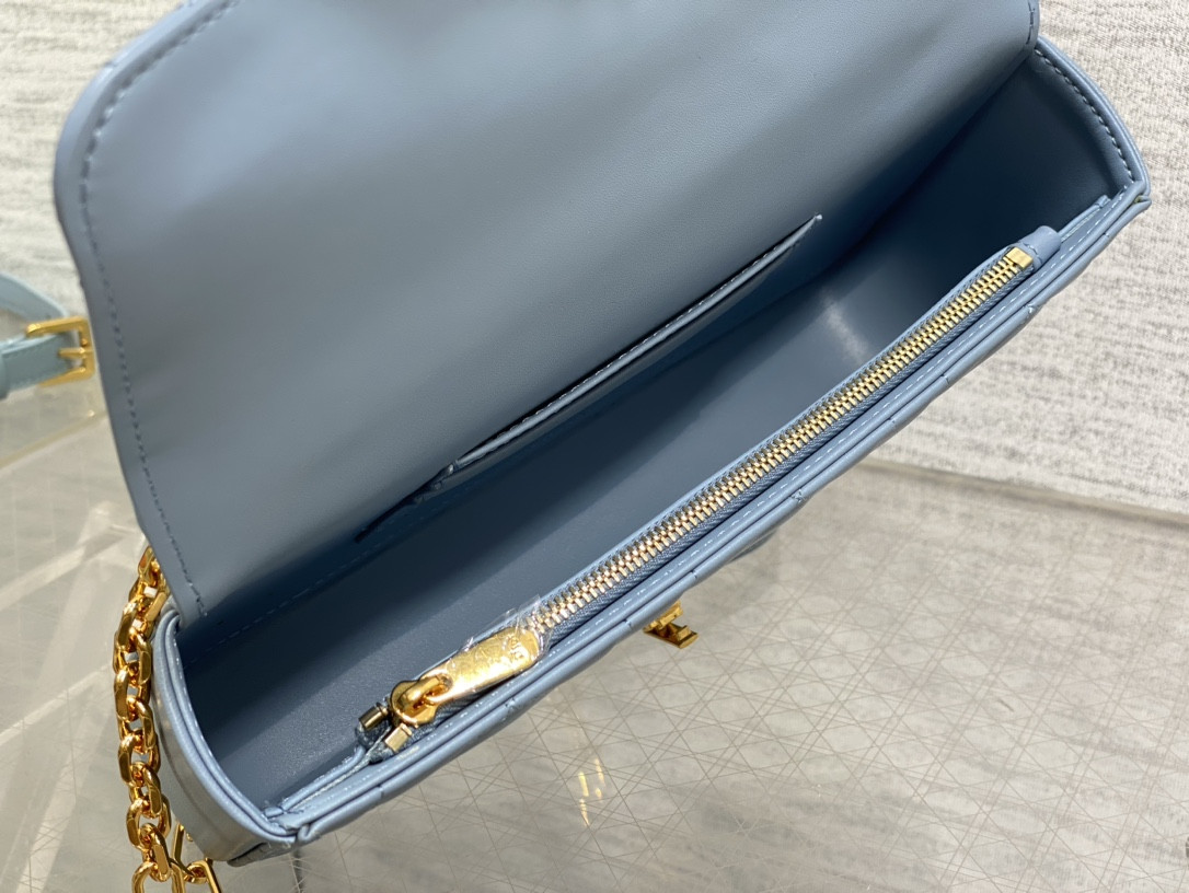 D*0r Mini D*0r Ange Bag Blue Macrocannage Calfskin 20 x 12 x 5 cm