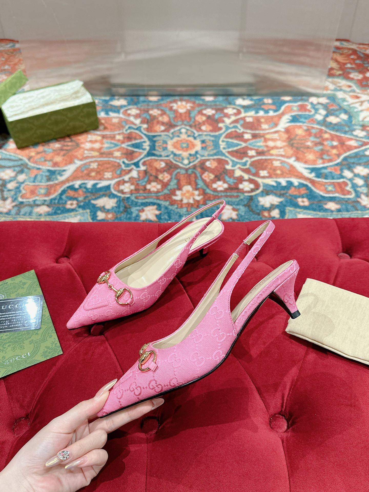 UA G*u*i HORSEBIT SLINGBACK PUMP LOW HEEL