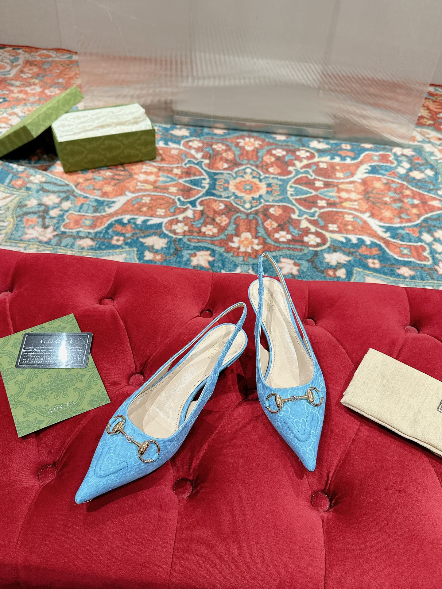 UA G*u*i HORSEBIT SLINGBACK PUMP LOW HEEL