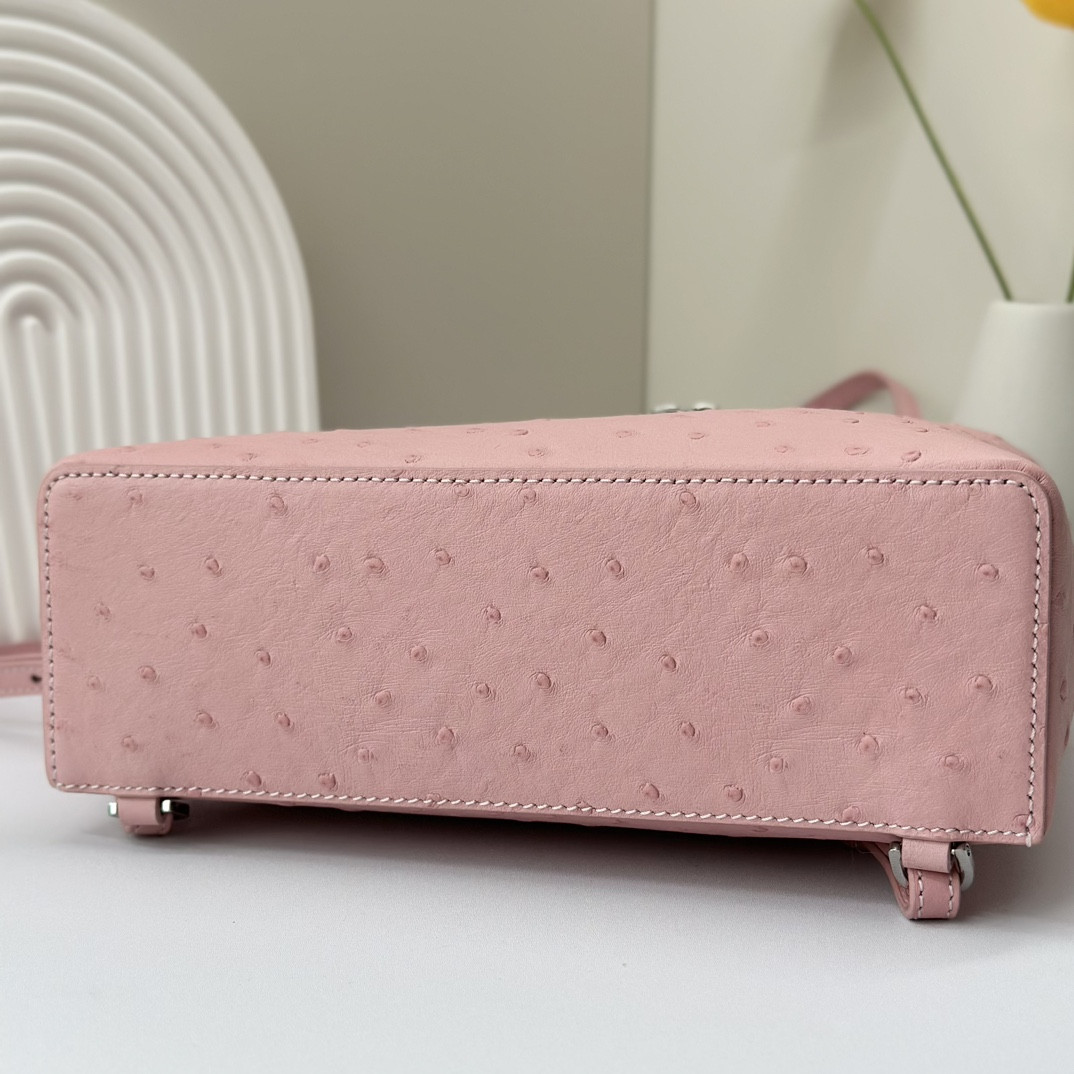 L**o p*ana Extra Pocket backpack L23.5 Ostrich-grained Leather 23 x 21 x 8 cm