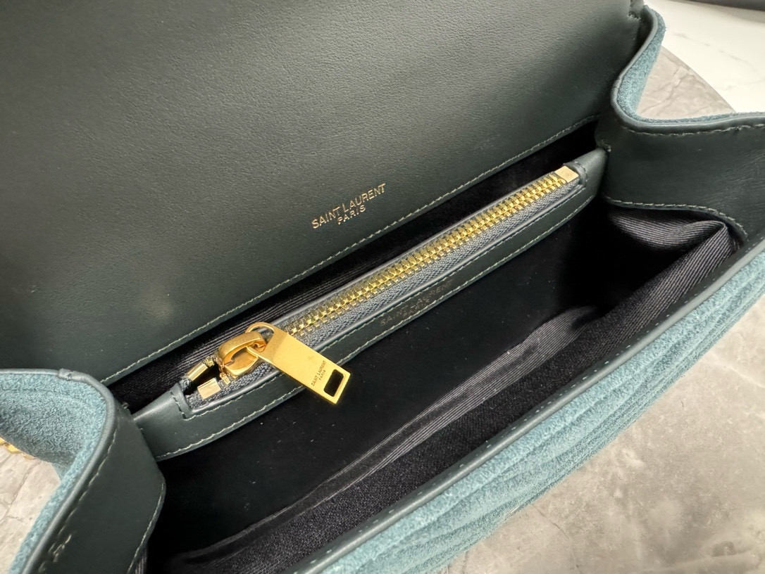 Y*L LOULOU QUILTED SUEDE 23x17x9cm