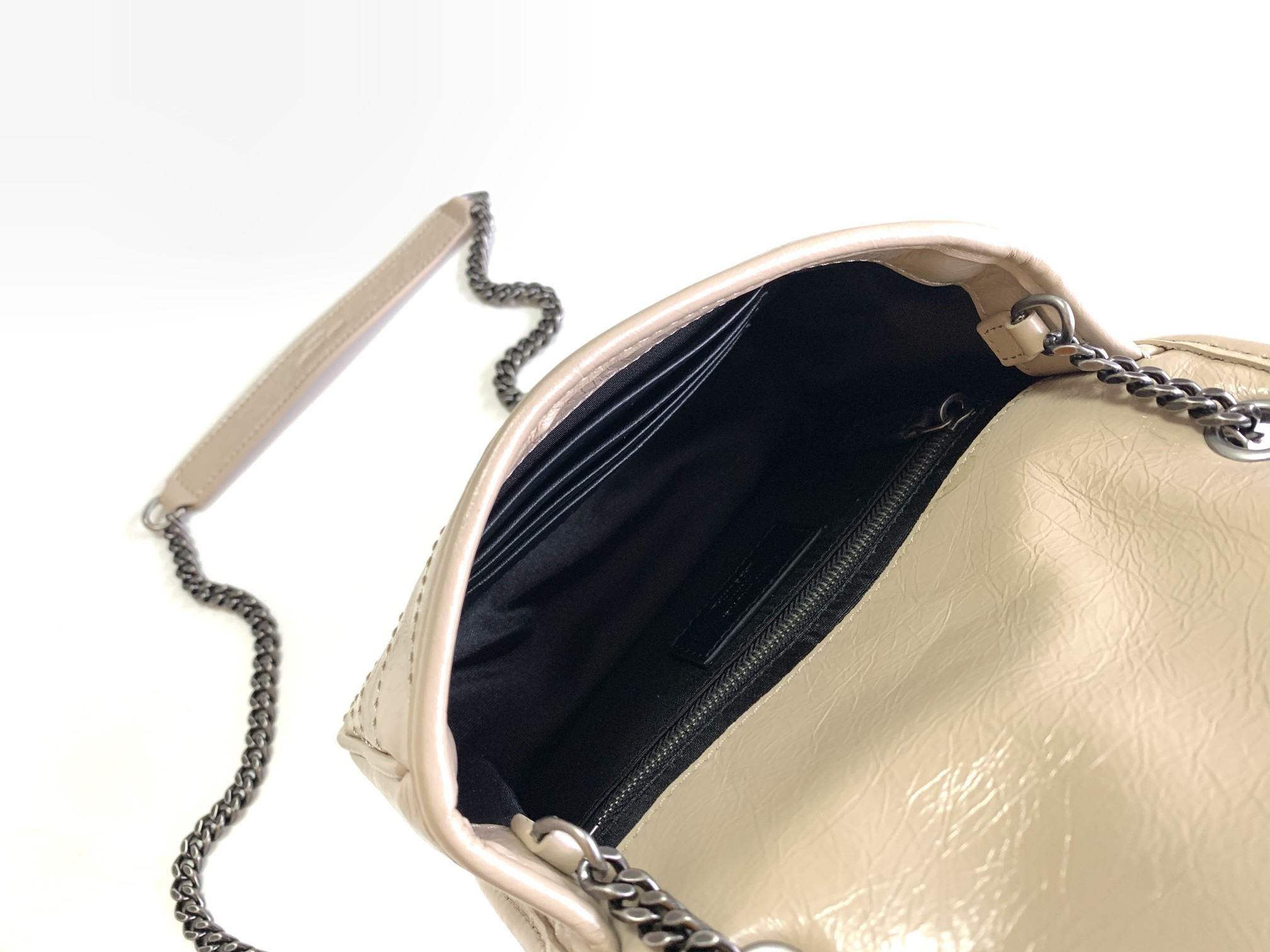 Y*L NIKI CHAIN WALLET IN SHINY LEATHER WHITE 19 x 15 x 6 CM