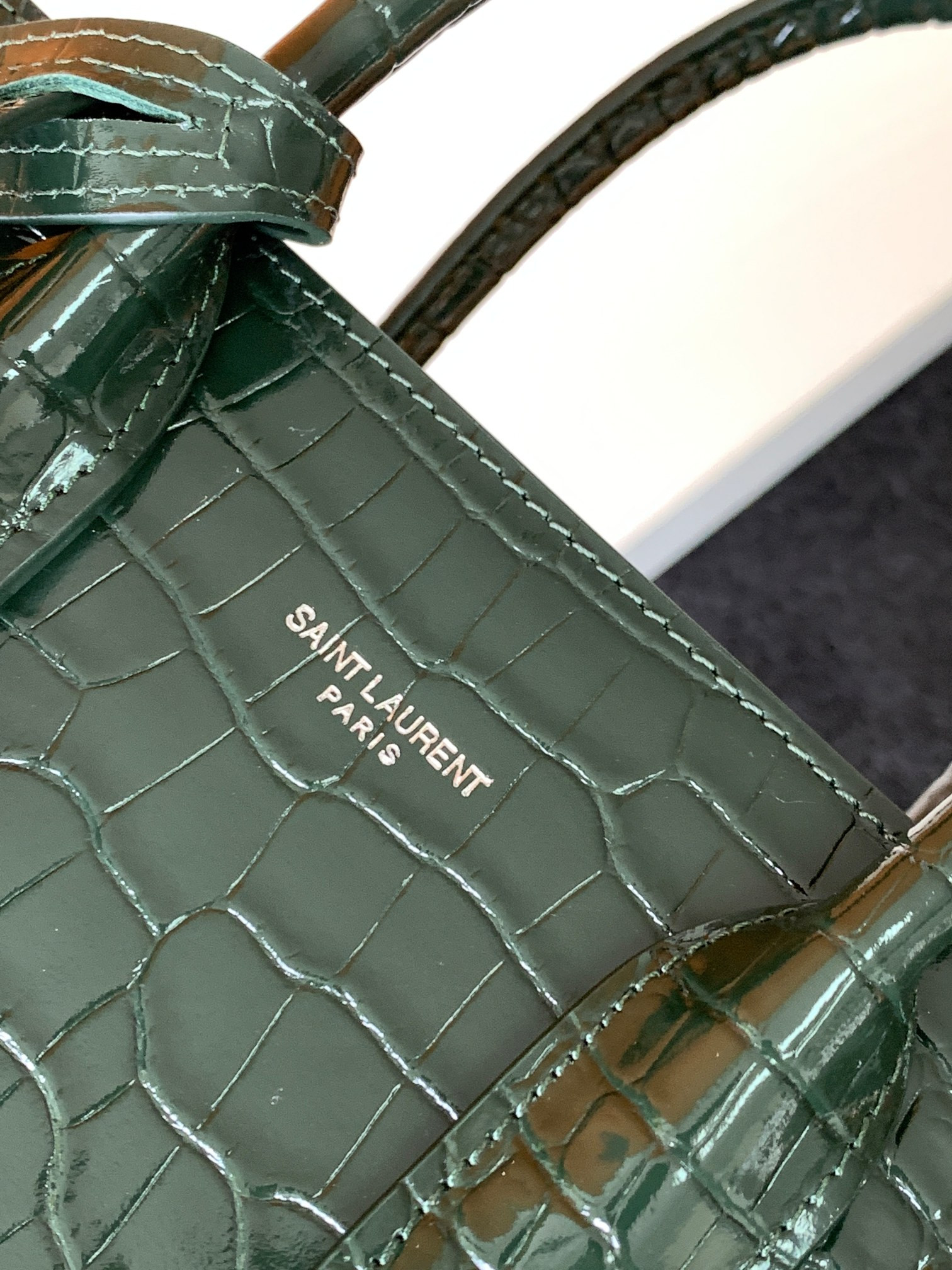 Y*L SAC DE JOUR IN EMBOSSED CROCODILE LEATHER - baby 26x13.5x12.5cm