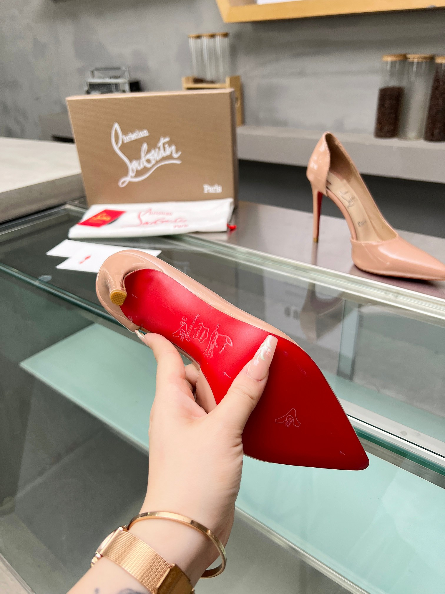 UA Ch**an Louboutin CL red-bottom shoes