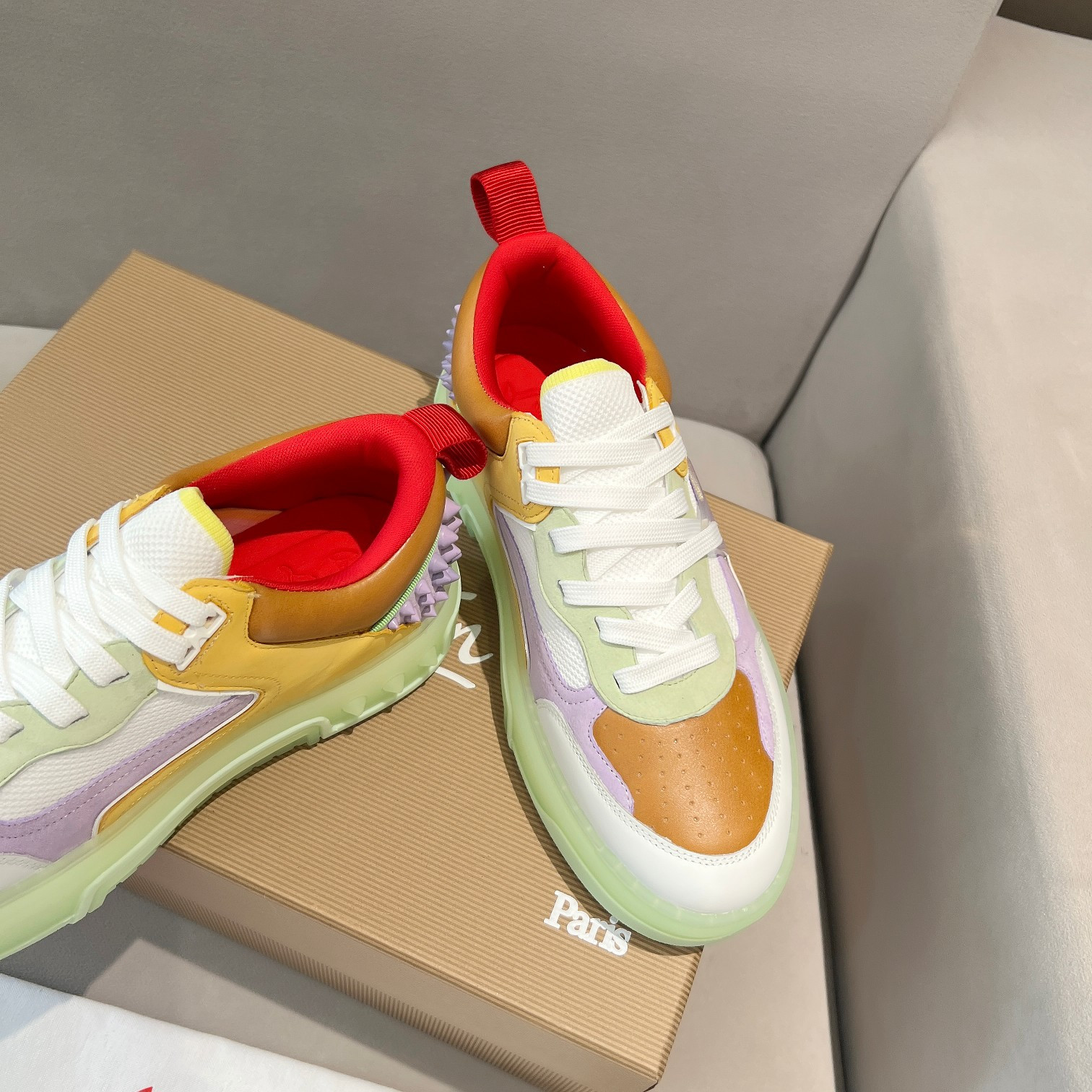 UA Ch**an Louboutin 2024 [New]ASTROLOUBI Unisex Thick-Soled Sneakers