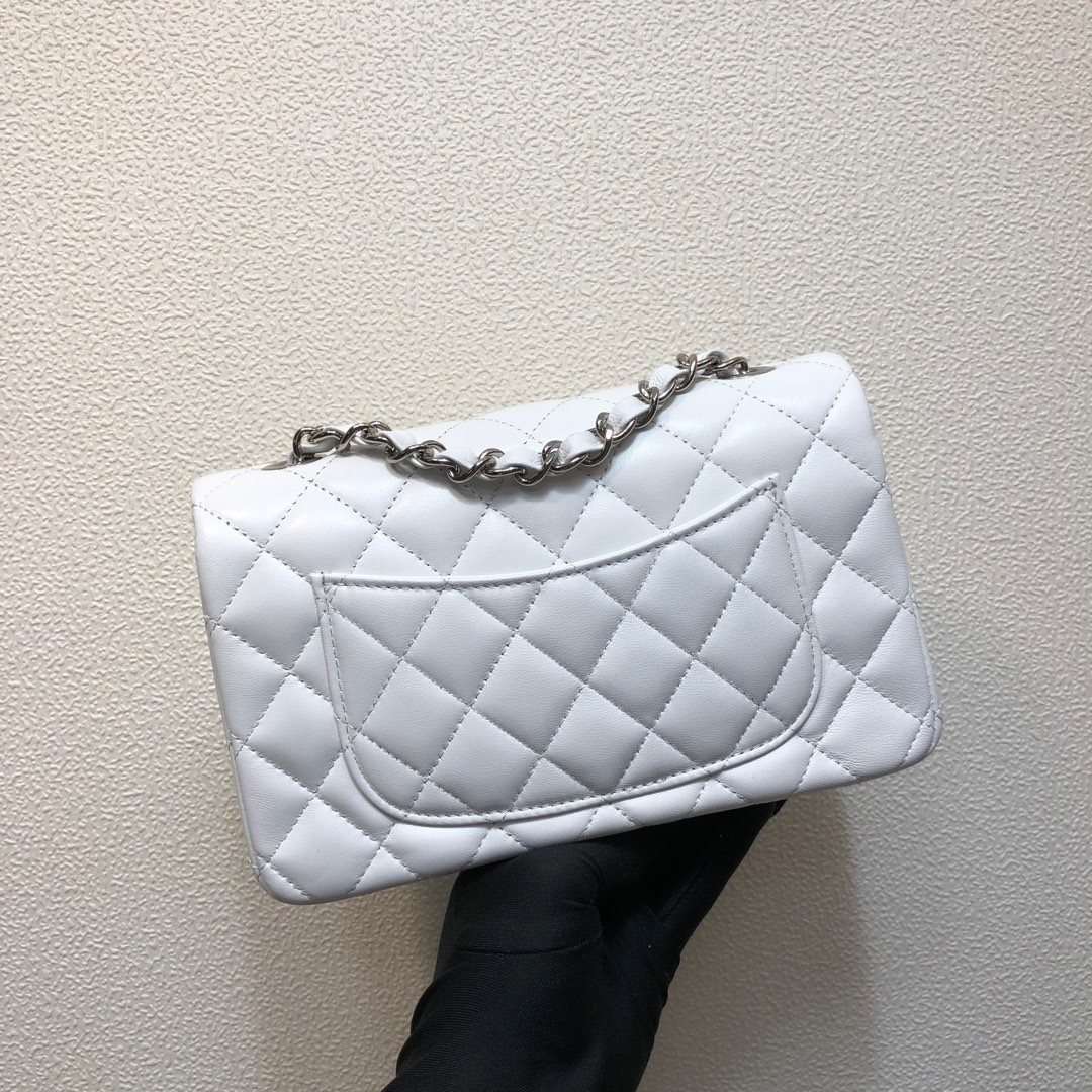 Ch*el MINI FLAP BAG white 12 × 20 × 6 cm
