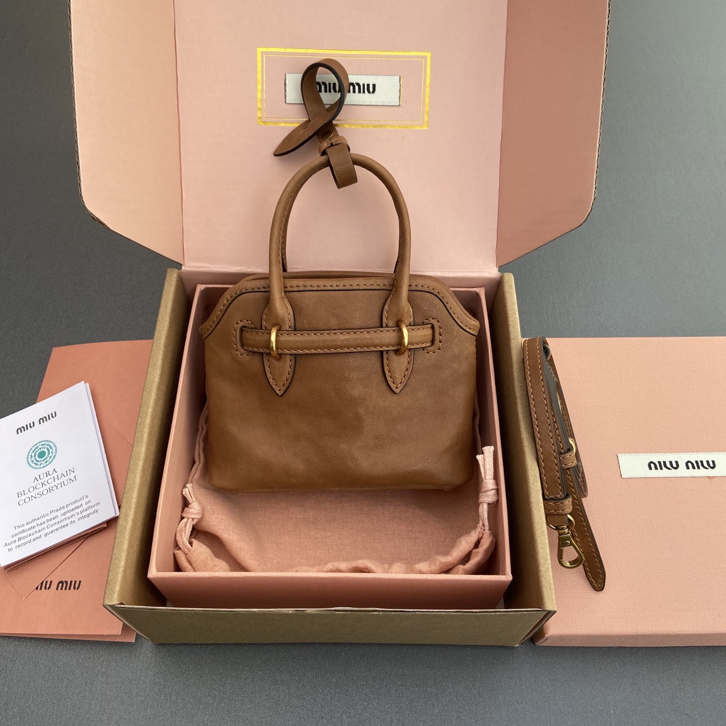 Miu Miu Aventure Nappa Micro Leather trick 9.5x12x2.5cm