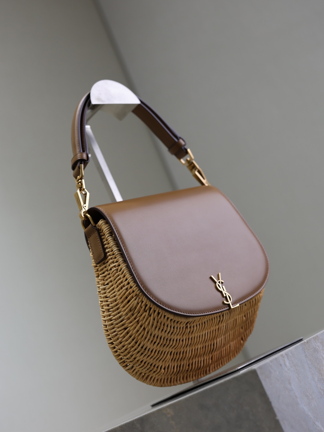 Y*L Mini VOLTAIRE top handle bag in osier 20x22x7.5cm