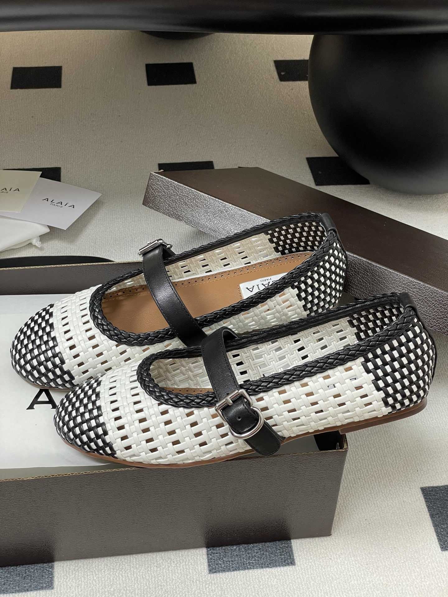 UA Alaïa Hollow Woven Mary Jane Flats(Customized Size 7-10 days production time)