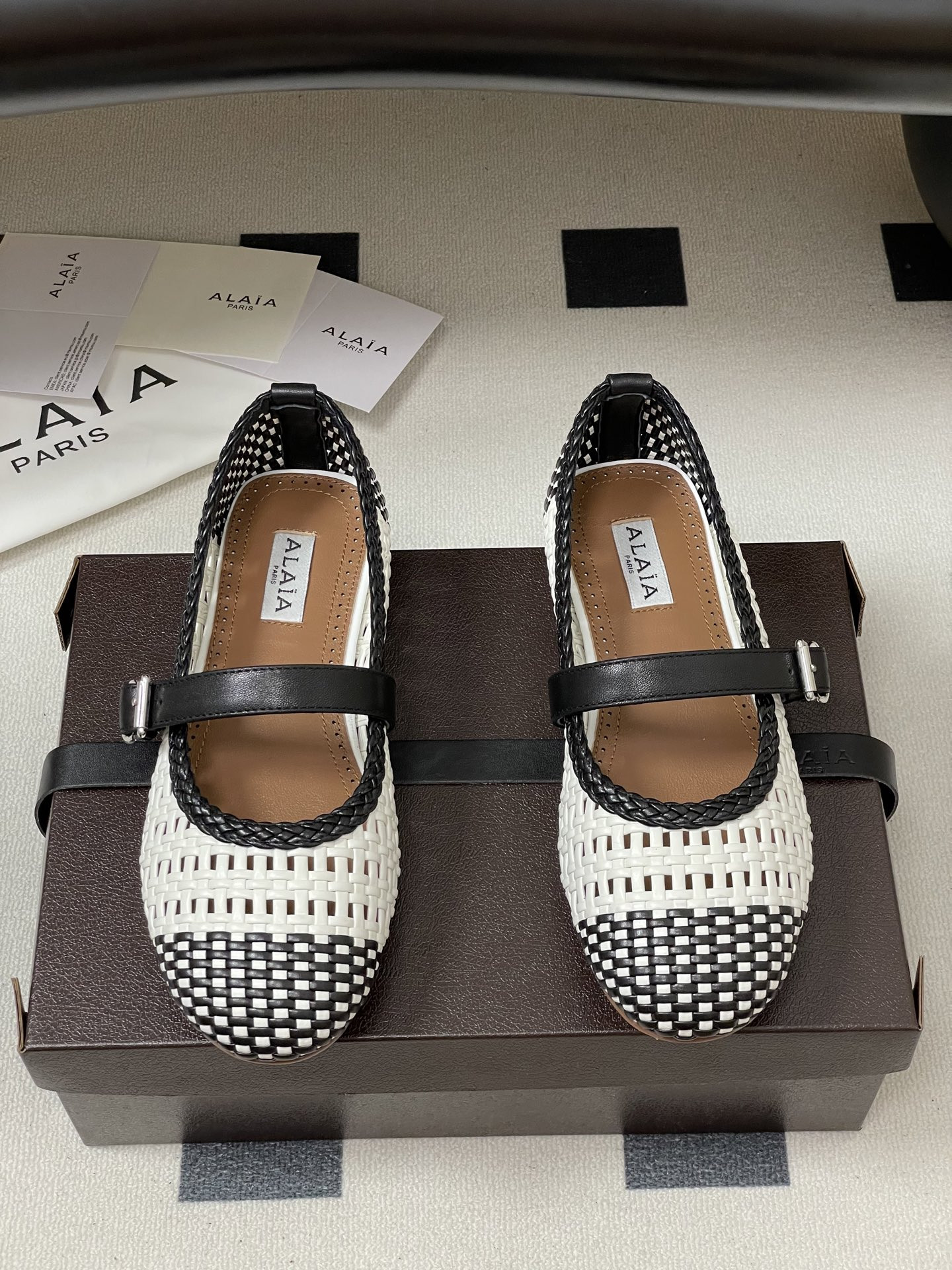 UA Alaïa Hollow Woven Mary Jane Flats(Customized Size 7-10 days production time)