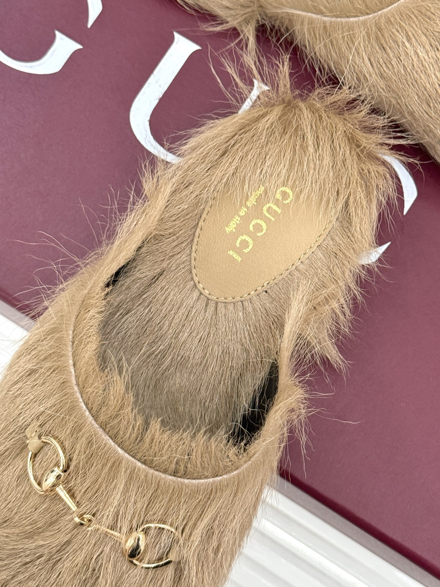 UA G*u*i Horsebit Hair Mule